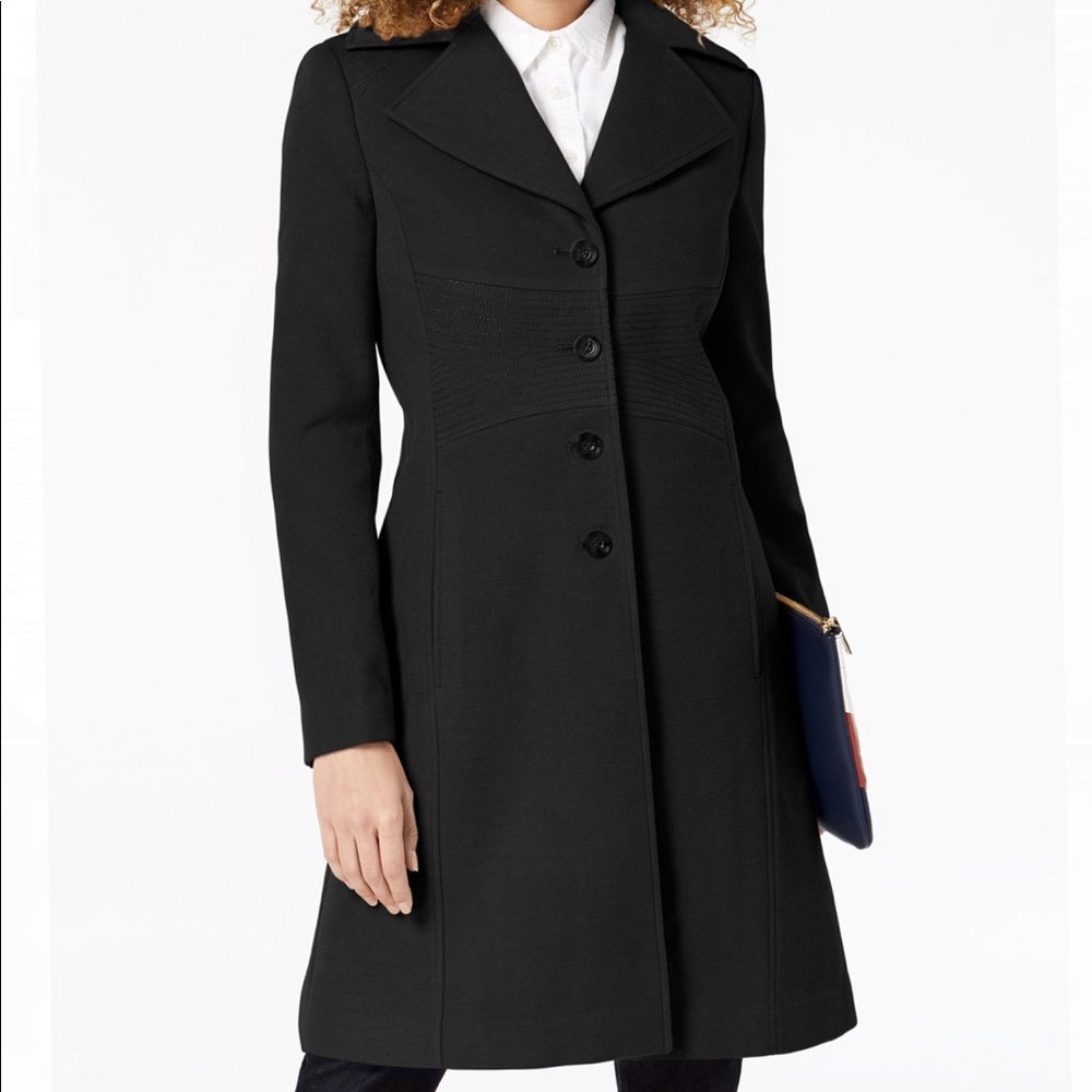 Tommy Hilfiger BLACK Single-Breasted Peacoat